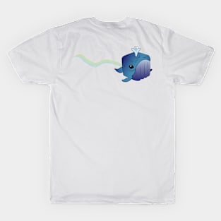 Joyful Blue Whale with a Rainbow Water Fountain T-Shirt